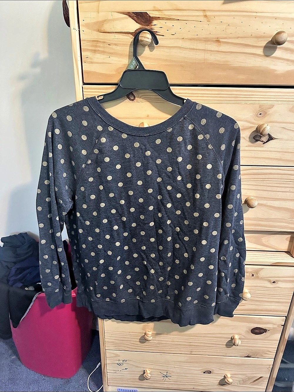 Old Navy Polka Dot Long Sleeve Sweatshirt in Blue & Gold